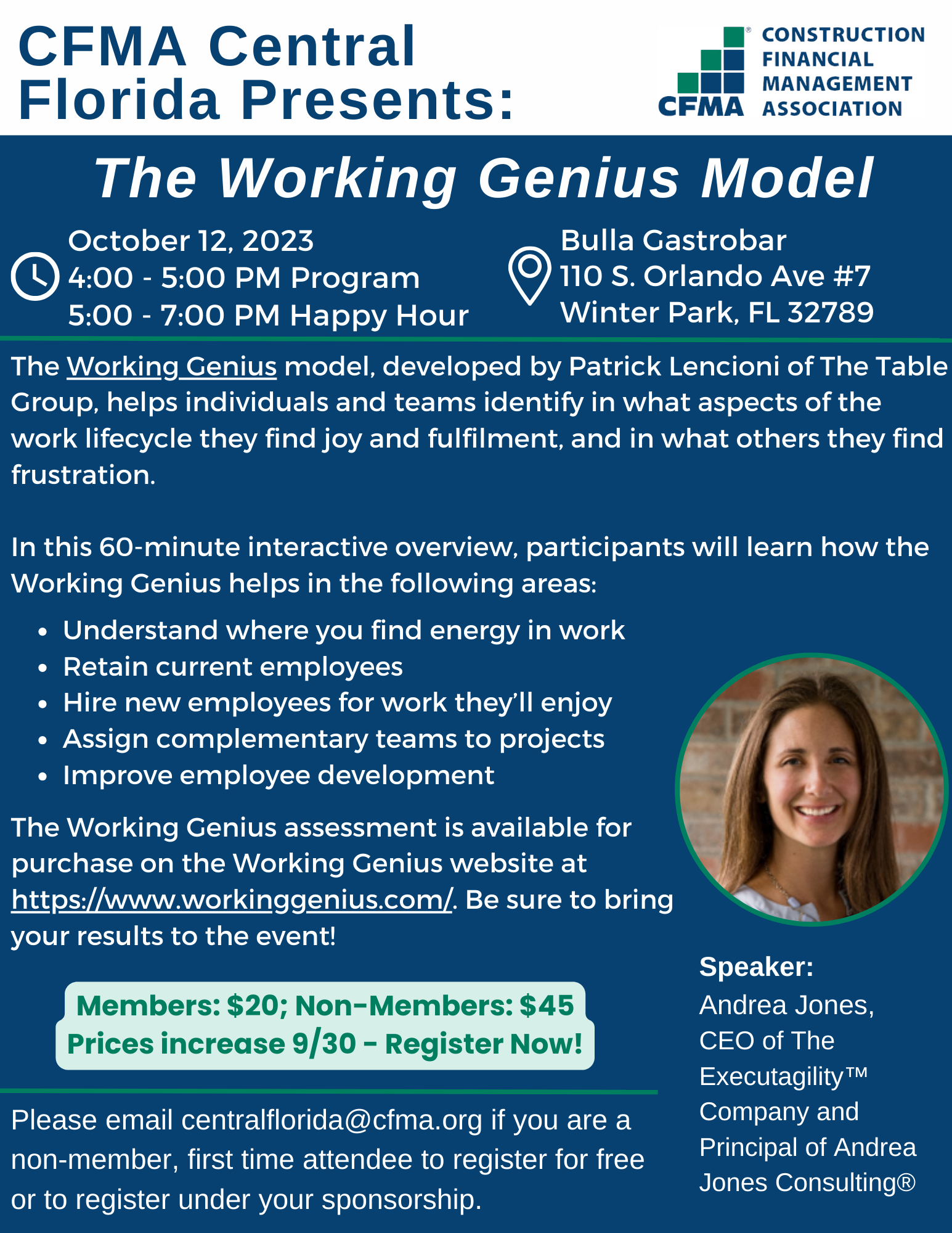 The Working Genius Model Construction Financial Management Association
